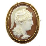 Victorian gold mounted cameo depicting a Roman soldier Condition Report Gold tested
