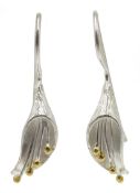 Pair of silver lily earrings