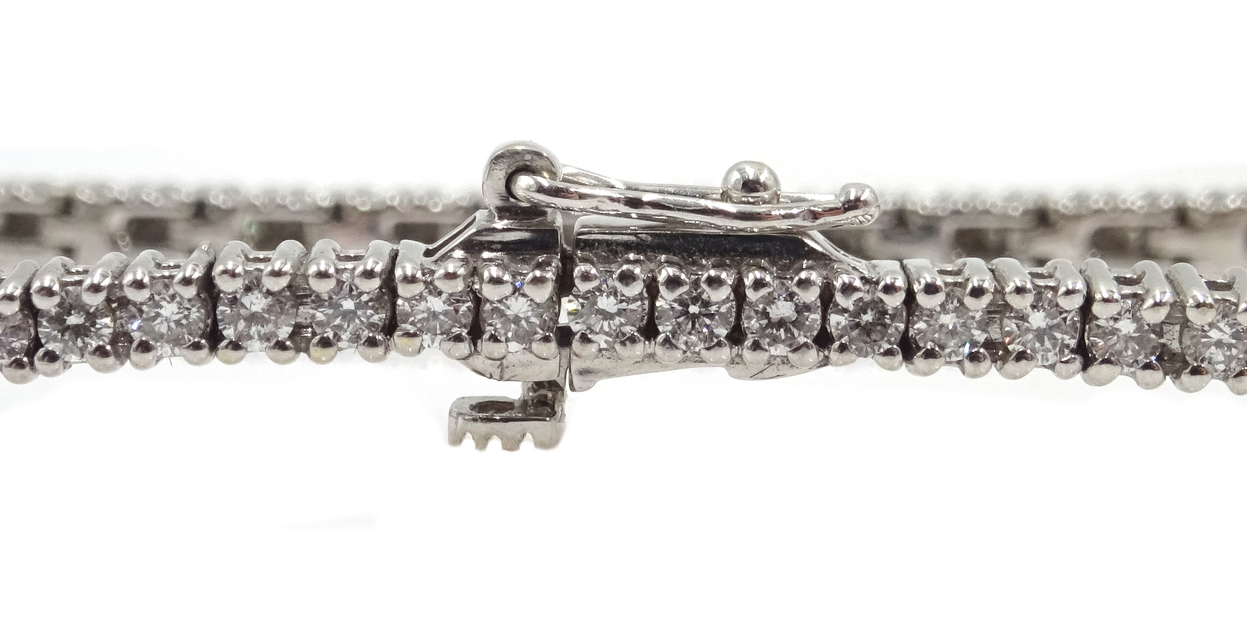 18ct white gold diamond line bracelet, - Image 2 of 3