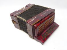 Horch piano accordion, red finish,