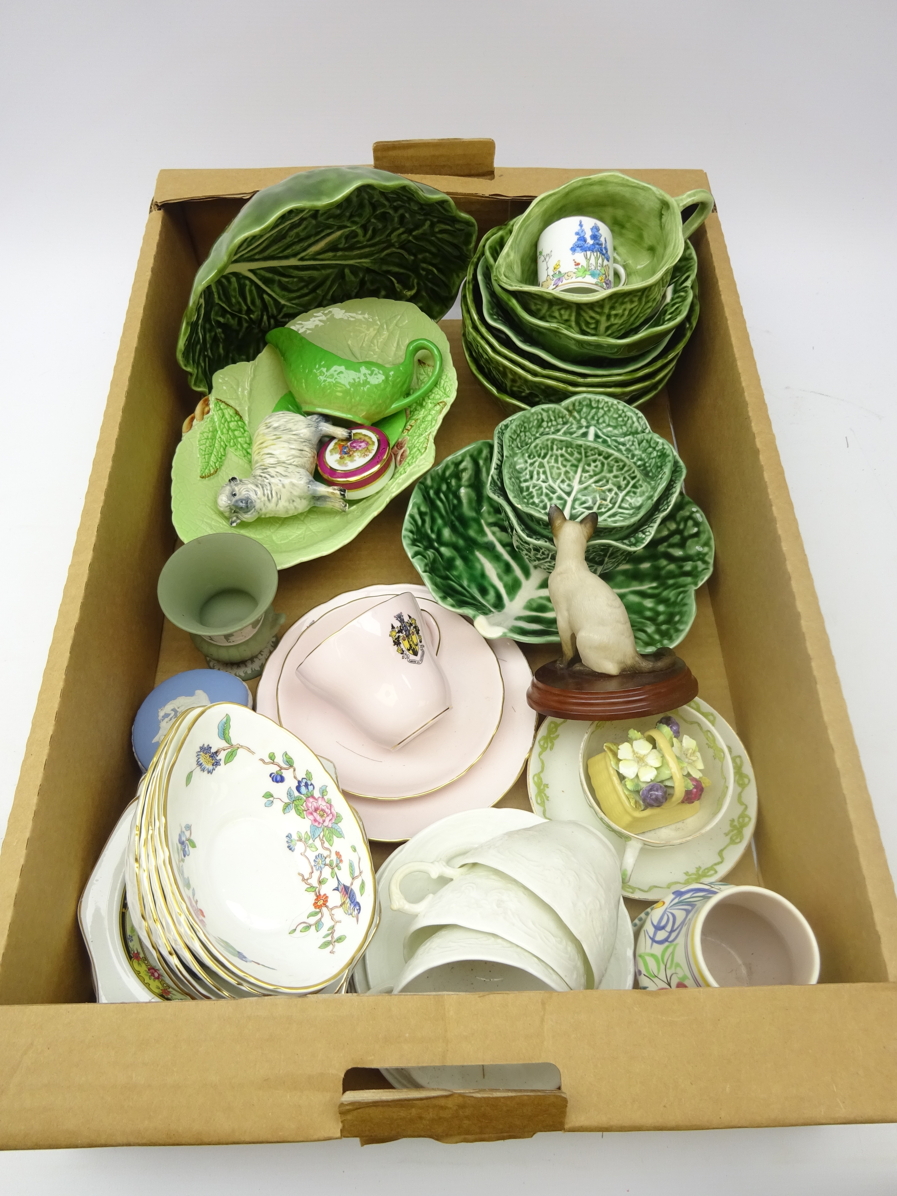 Large collection of decorative ceramics including green glazed cabbage moulded table ware, - Image 2 of 2