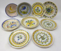 19th century and later French Faience earthenware shallow bowls,