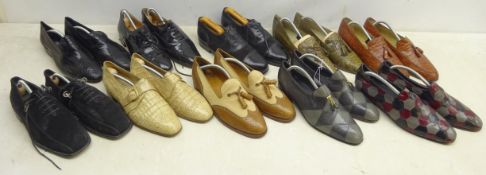 Collection of leather, snakeskin and other shoes including Russell & Bromley, Mister,