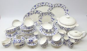 Meissen style blue and white dinner and tea service (qty)
