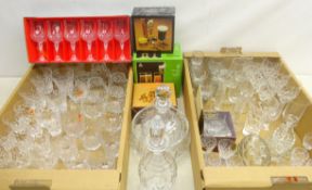 Seven Royal Doulton Georgian pattern brandy glasses, matching tumbler,