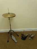 Two Pearl drum pedals and Performance Percussion hi-hat stand
