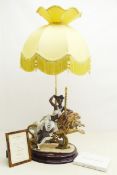 Ex Retail - Florence Giuseppe Armani 'Black Orchid' table lamp with fringed shade and certificate,