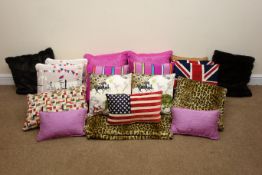 Various modern cushions,
