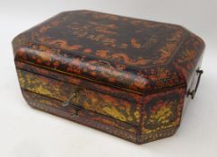 19th Century Chinese Export lacquer work box,