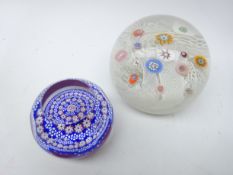 Whitefriars Millefiori faceted paperweight dated 1985,