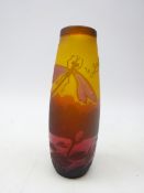 Galle Tip style cameo glass vase,