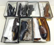 Seven pairs of Italian leather shoes by Charles Jourdan, Mister, Psyco, Homers and Mauri,