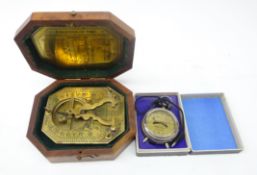 Cox of London brass sundial compass,