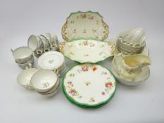 Early 19th century plain and gilt tea set,