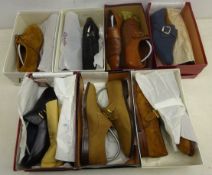 Five pairs of leather and suede Monk Strap shoes by Bally, Reporter, Stemar,