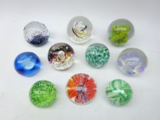 Collection of glass paperweights: Rosenthal Studio Line with Andy Warhol design, Seguso Murano,