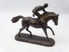 Heredities bronzed Racehorse & Jockey bronzed group by David Geenty, dated 1982,
