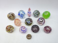 Collection of glass paperweights comprising: Uredale,