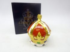 Royal Crown Derby Crown paperweight commemorating the 100th Birthday of H.M.