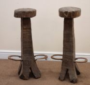 Rustic horse shoe bar stools, H80cm (2) Condition Report <a href='//www.