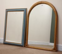 Art Nouveau style arched top wall mirror (W76cm,