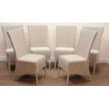 Set six Lloyd Loom of Spalding painted wicker high back chairs,