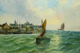 J Davis (British 20th century): Coming into Harbour,
