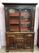 Victorian mahogany stained pine side cabinet,
