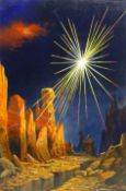 Don Micklethwaite (British 1936-): Cosmic Star and Moonscape,