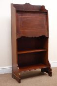 Edwardian inlaid mahogany writing desk, raised shaped back, fall front enclosing fitted interior,
