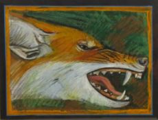 Jonathan Kingdon (British 1937): 'Ethiopian Wolf', pastel signed with initials, signed,