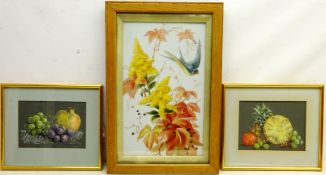 Jean E Tilley (British 20th century): Still Life of Fruit, two watercolours signed 14.