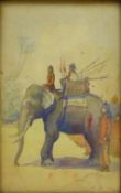 O. C. (19th/20th century): 'War Elephant Siam', watercolour signed with initials 18cm x 11.