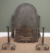 Cast iron arched fire back (W75cm,