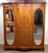Edwardian triple mahogany wardrobe,