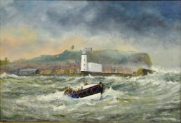 Robert Sheader (British 20th century): Scarborough Lifeboat leaving the Harbour 54.