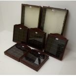 Pair of wall mounting glass fronted display cases for die-cast models,