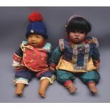 Two Gotz 'Dribble' baby dolls by Carin Lossnitzer - 'Ahmara' Indian style girl doll No.