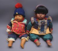 Two Gotz 'Dribble' baby dolls by Carin Lossnitzer - 'Ahmara' Indian style girl doll No.