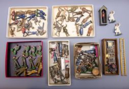 Collection of die-cast and lead figures by Britains, Charbins, Johillo etc,
