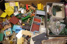 Britains plastic Floral Garden accessories and quantity of Britains and other plastic zoo and farm