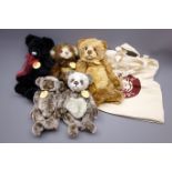 Five Charlie Bears designed by Isabelle Lee - 'Jooles', 'Cinders', 'Becky', 'Peter' and 'Cindy',