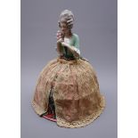 Continental porcelain half doll shade or cover,