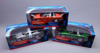 Three Pauls Model Art James Bond 1:18th scale die-cast model cars - Jaguar XKR Roadster,