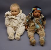 Gotz 'Dribble' baby girl doll by Carin Lossnitzer dressed as a Native American Indian squaw No.