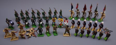 Forty-six modern lead soldiers by Britains etc including various regiments, bandsmen,