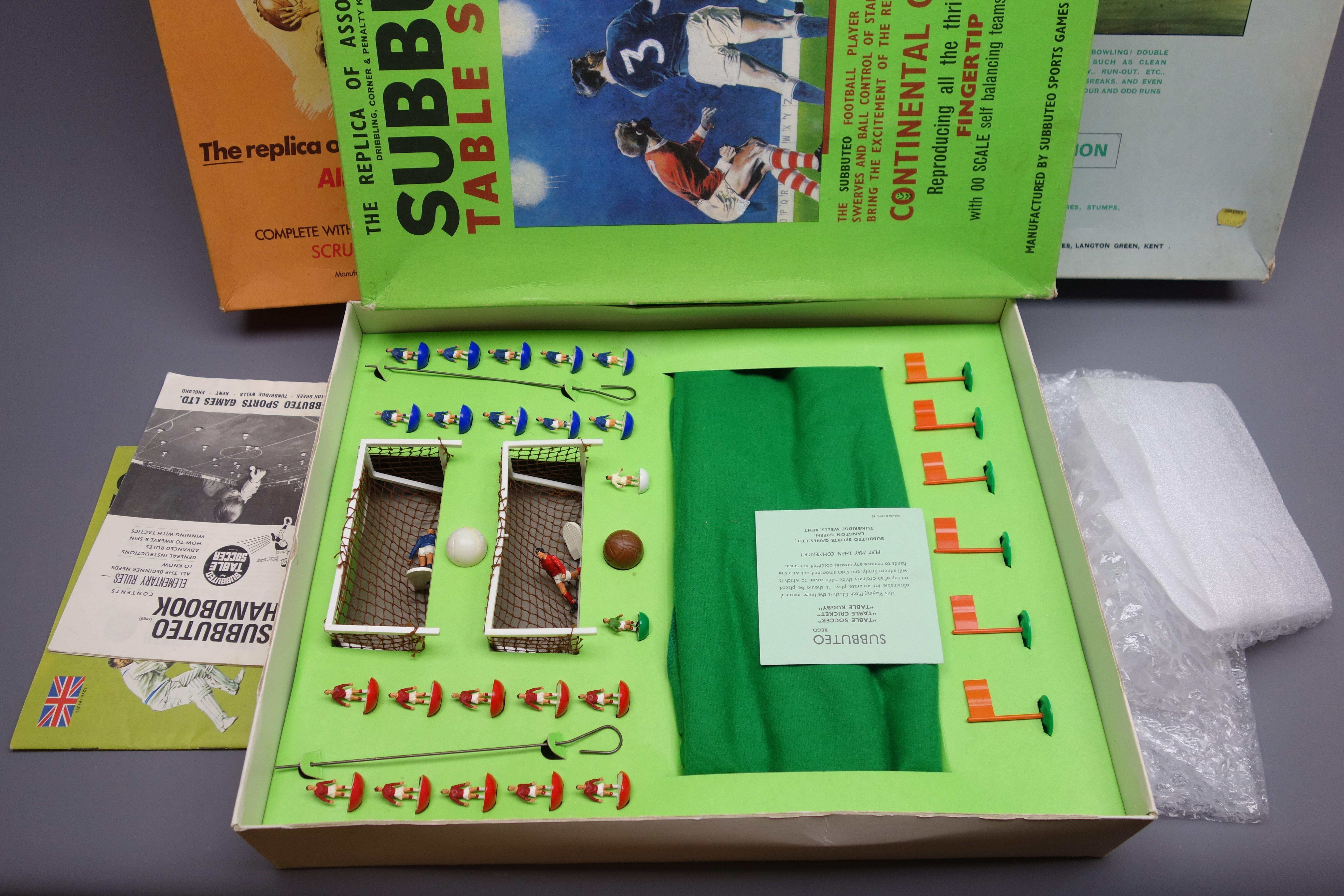 Three Subbuteo sets comprising Table Cricket, Table Soccer and Table Rugby, - Image 2 of 4