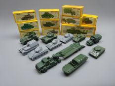 Ten Airfix H0-00 scale plastic military vehicles including Antar Tank Transporter, D.U.K.