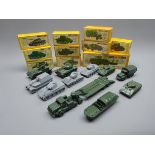 Ten Airfix H0-00 scale plastic military vehicles including Antar Tank Transporter, D.U.K.