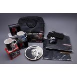 Quantity of James Bond memorabilia and promotional items including two polo shirts embroidered
